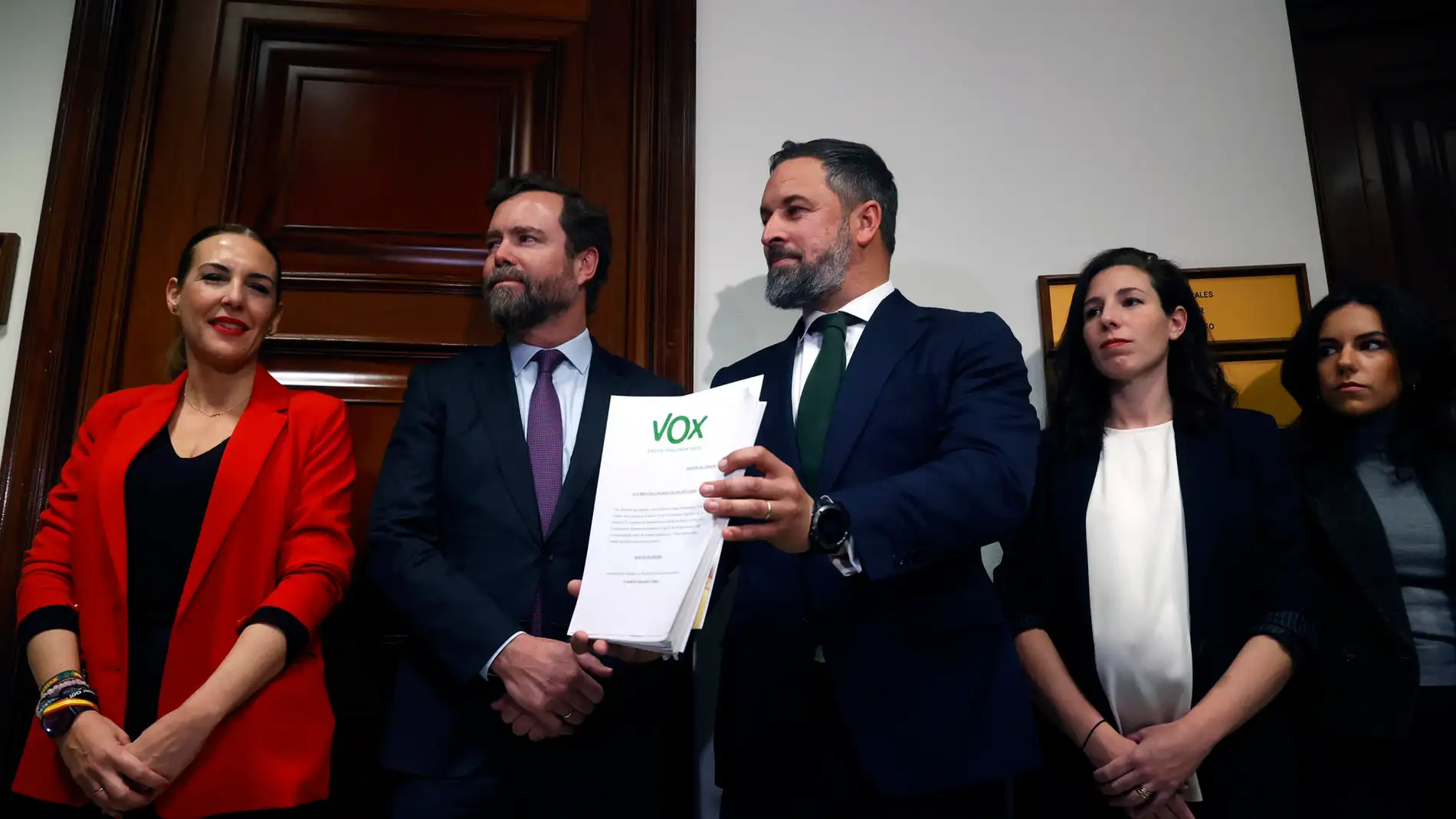 Santiago Abascal al presentar la moción de censura contra Sánchez.