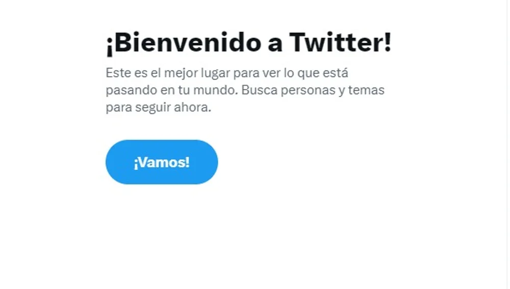 Imagen de la red social Twitter en el momento de su caída