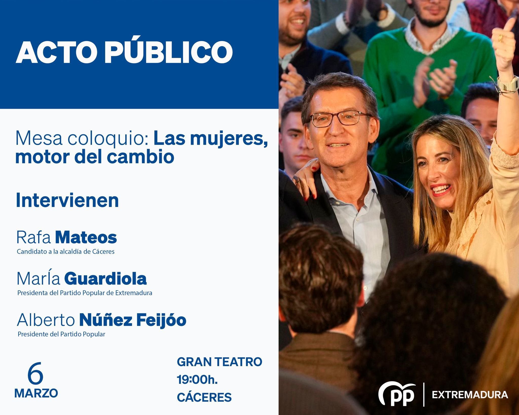 Núñez Feijóo acompañará a María Guardiola en un acto del PP el lunes 6 de marzo en Cáceres Núñez Feijóo acompañará a María Guardiola en un acto del PP el lunes 6 de marzo en Cáceres