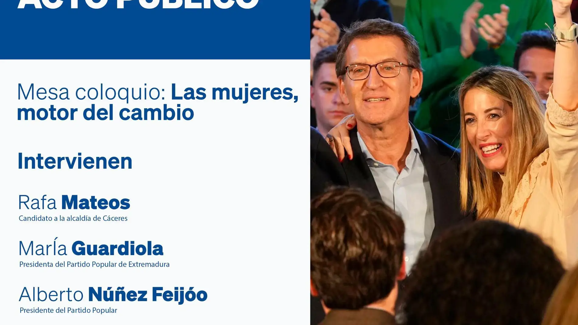 Núñez Feijóo acompañará a María Guardiola en un acto del PP el lunes 6 de marzo en Cáceres