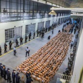 Imagen de la nueva cárcel en El Salvador donde han sido encarcelados miles de pandilleros