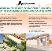 Más de un millón de euros de los fondos europeos Next Generation irán destinados a la renovación del Centro Ocupacional “El Molino” y la sede de los Servicios Sociales en Plaza de Navarra