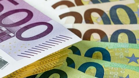 Imagen de archivo de billetes de euro
