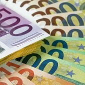 Imagen de archivo de billetes de euro