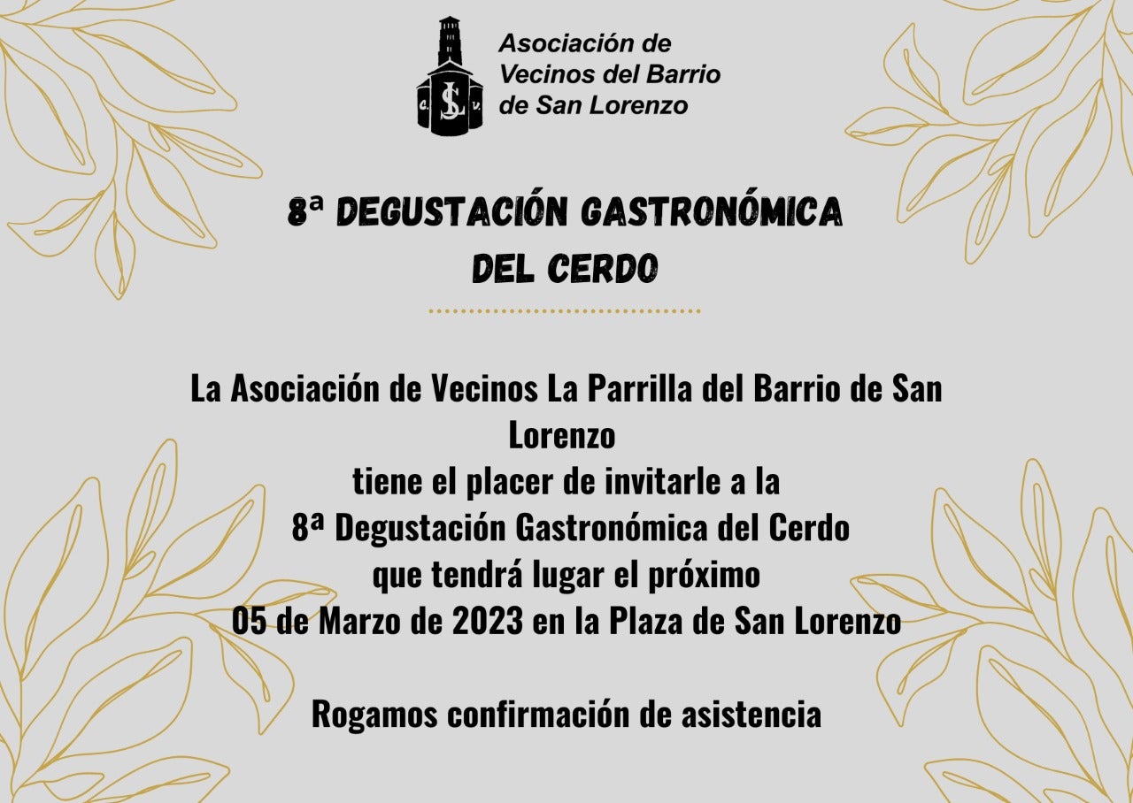 San Lorenzo celebra este domingo la VIII Degustación Gastronómica del Cerdo San Lorenzo celebra este domingo la VIII Degustación Gastronómica del Cerdo