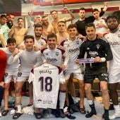 Los jugadores del Alba dedicaron la victoria frente al Sporting a Pelayo Novo