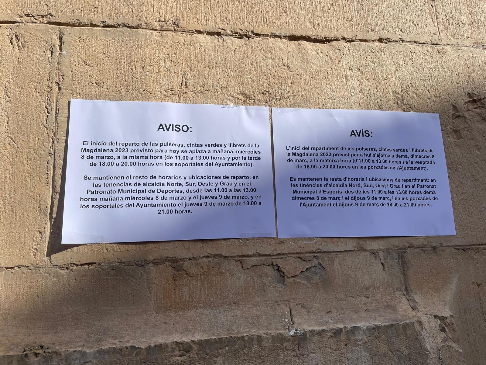 Un error logístico envía els 'llibrets' de la Magdalena a Zaragoza Un error logístico envía els 'llibrets' de la Magdalena a Zaragoza