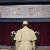 El papa Francisco frente a la Sábana Santa El papa Francisco frente a la Sábana Santa