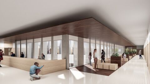 Imagen virtual del interior del futuro nuevo edificio del Hospital de Sagunto