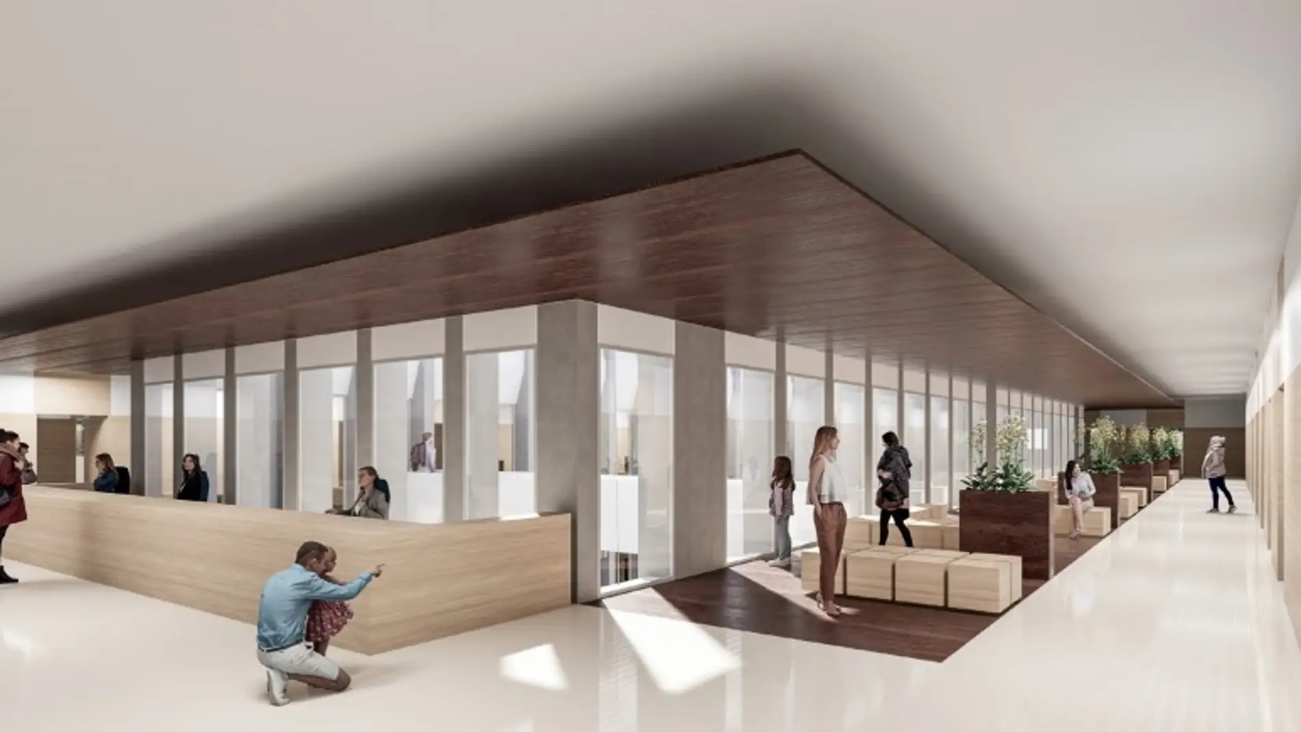 Imagen virtual del interior del futuro nuevo edificio del Hospital de Sagunto