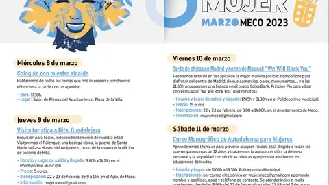 Programa de la Semana de la Mujer 2023 de Meco Programa de la Semana de la Mujer 2023 de Meco