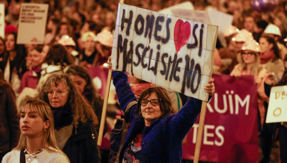 Imagen de la manifestación del 8M en Barcelona