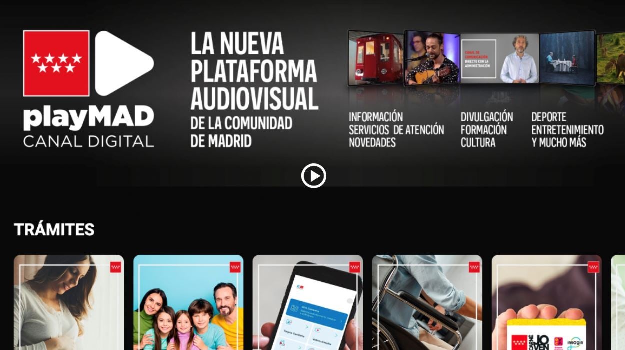 Así es PlayMad, la nueva plataforma digital para ayudas, trámites y contenido cultural de la Comunidad de Madrid Así es PlayMad, la nueva plataforma digital para ayudas, trámites y contenido cultural de la Comunidad de Madrid