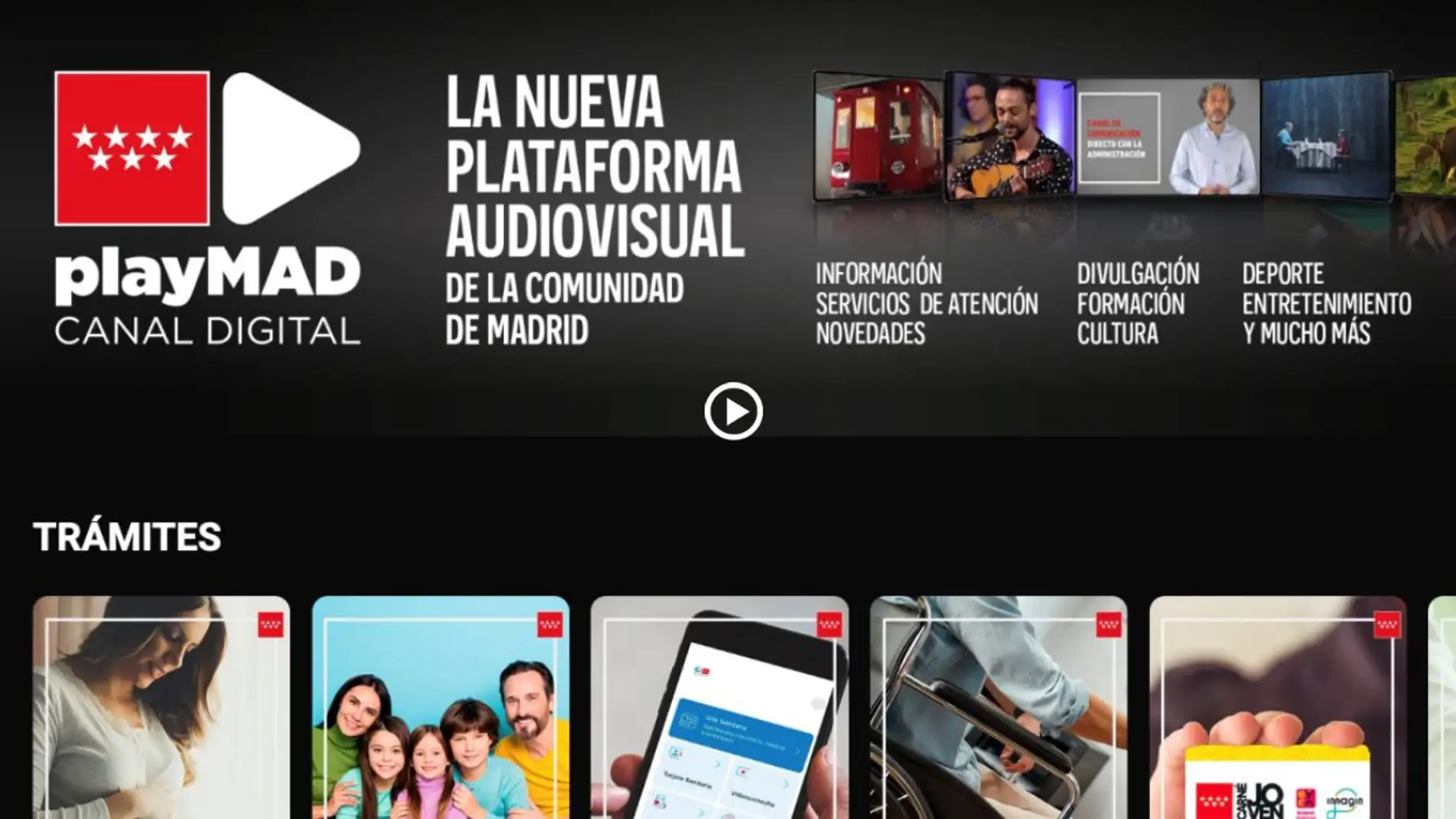 Así es PlayMad, la nueva plataforma digital para ayudas, trámites y contenido cultural de la Comunidad de Madrid