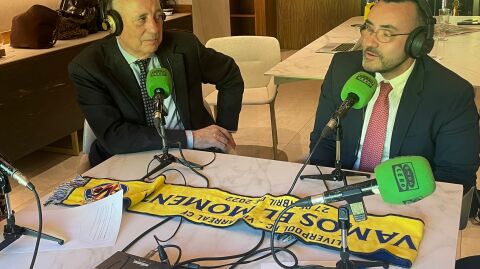 El Alcalde de Vila-real, Josep Benlloch y el presidente del Villarreal CF, Fernando Roig