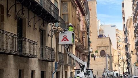 Cambio de luminarias en la zona del Casco Antiguo de Alicante