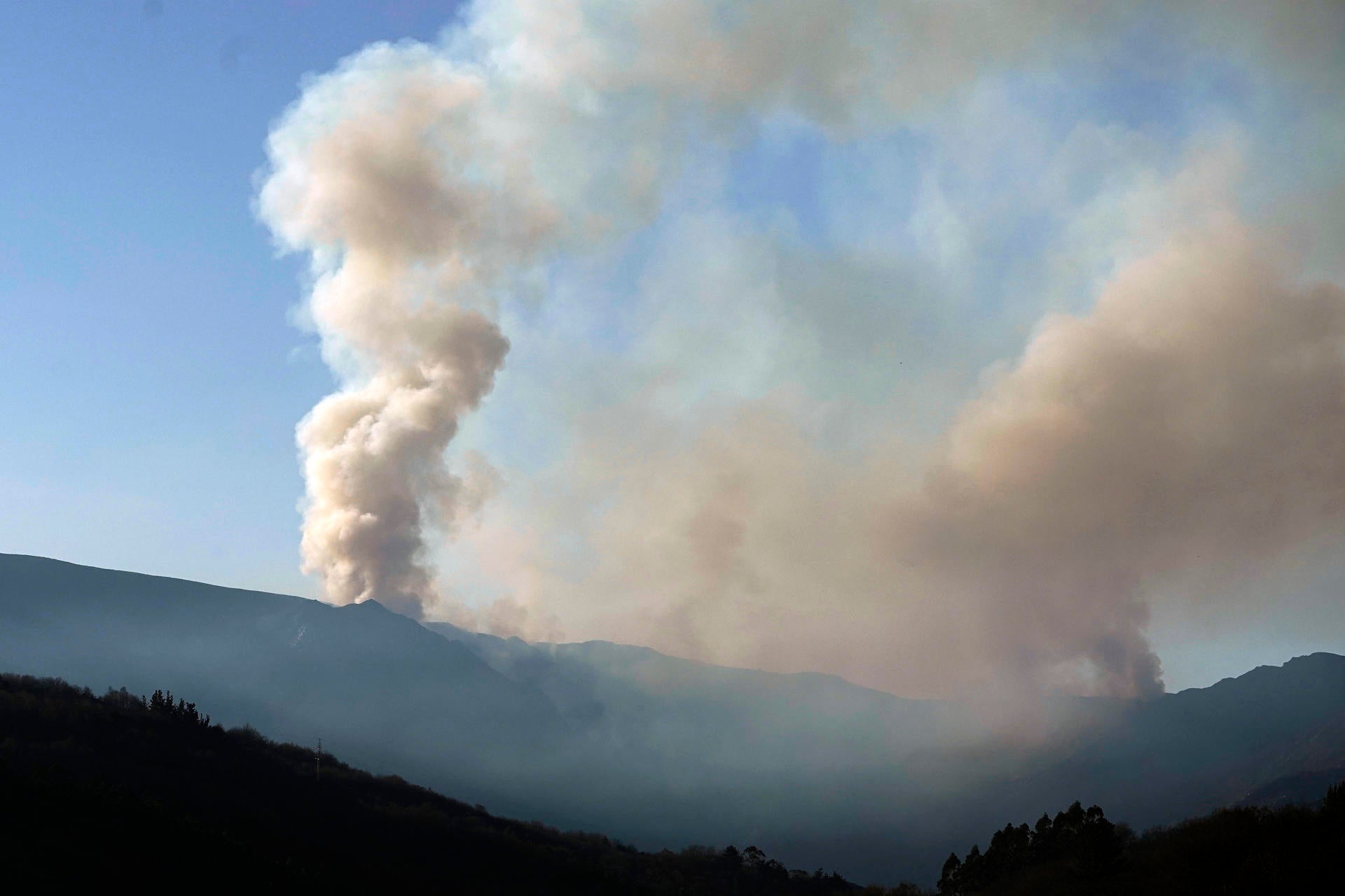 Riesgo 'extremo' de incendio forestal en el suroccidente de Asturias, con tres fuegos aún activos Riesgo 'extremo' de incendio forestal en el suroccidente de Asturias, con tres fuegos aún activos