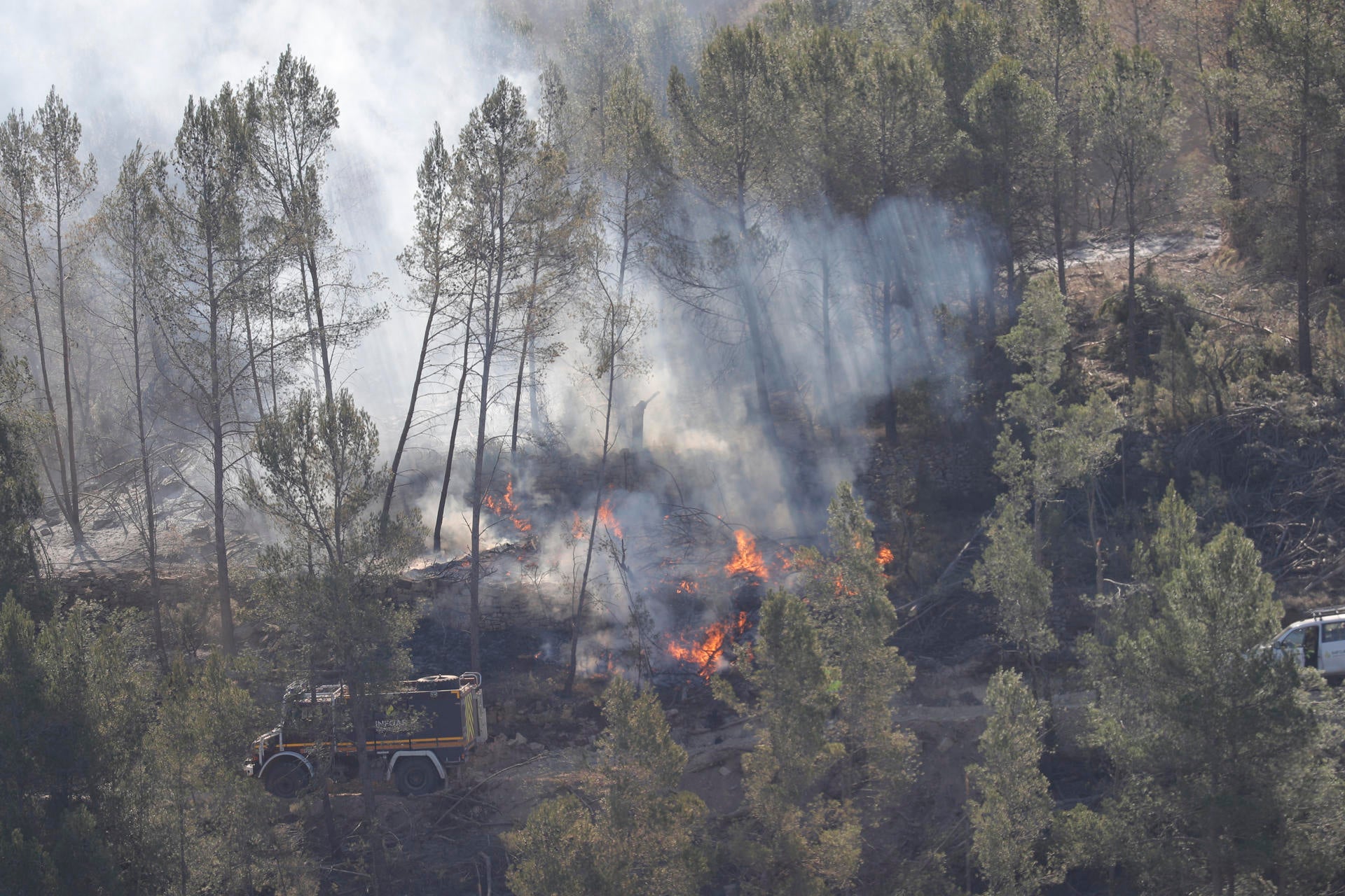 Una situación crítica deja paso a un mejor pronóstico para el incendio Castellón Una situación crítica deja paso a un mejor pronóstico para el incendio Castellón