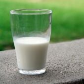 Imagen de archivo de un vaso de leche. 