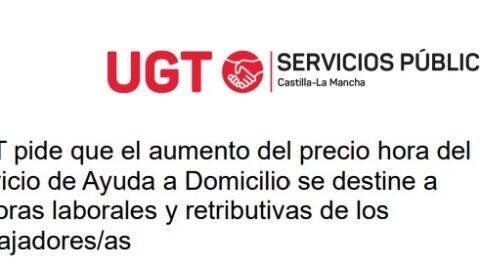 UGT Servicios Sociales sobre al aumento de precio hora en Ayuda a Domicilio