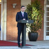 Pedro Sánchez anunciando su quinta remodelación del Gobierno