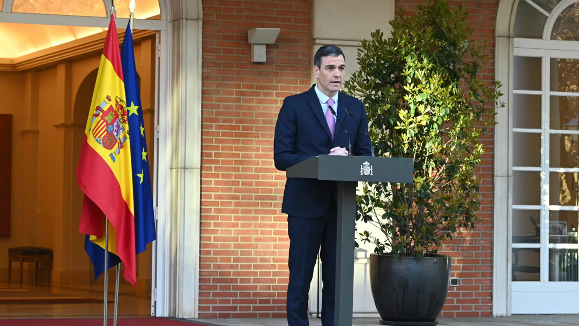 Pedro Sánchez anunciando su quinta remodelación del Gobierno