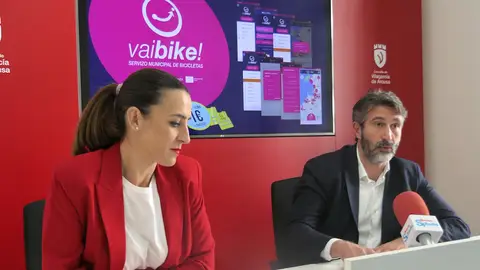 O alcalde de Vilagarcía, Alberto Varela Presentación de "Vaibike! en Vilagarcía