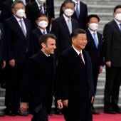 Macron y Xi Jinping, en la visita del presidente francés a China.