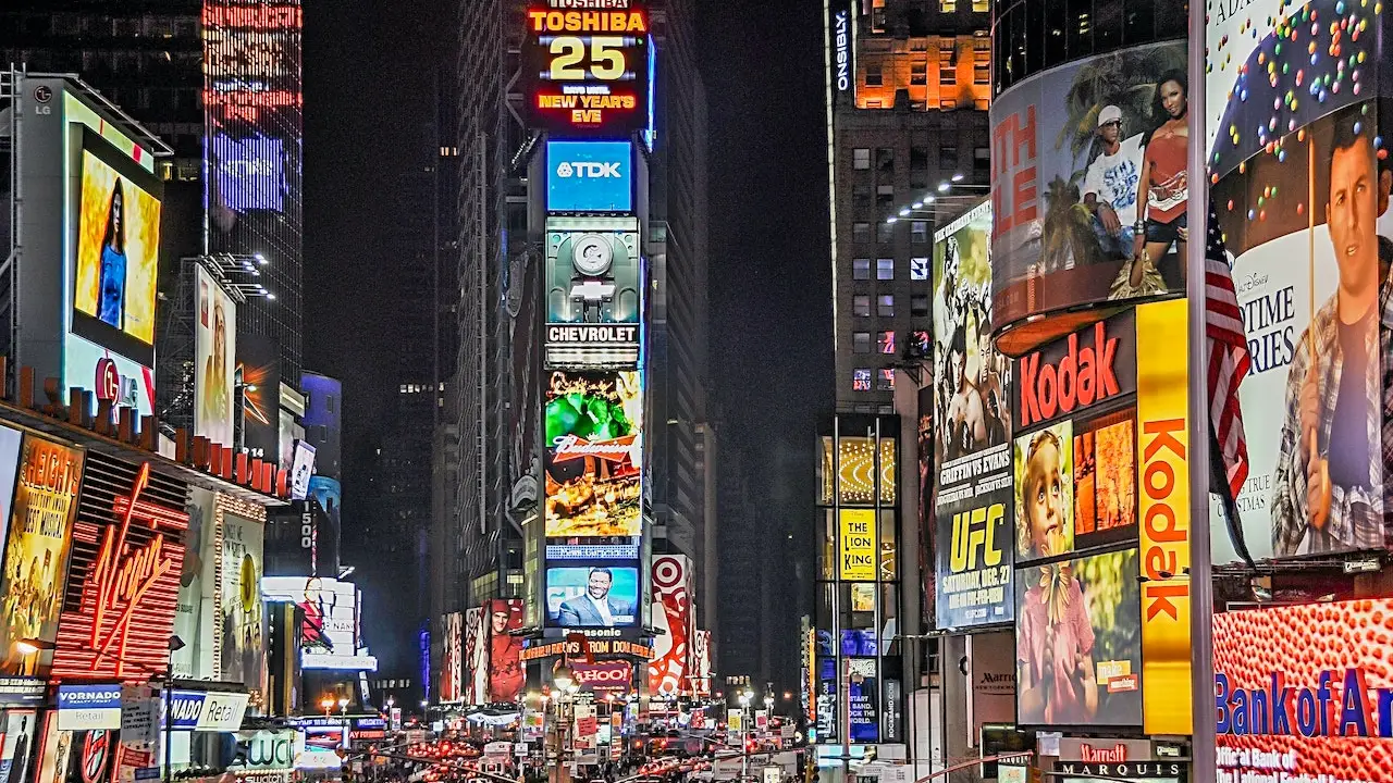 Imagen de archivo de Times Square, en Nueva York Imagen de archivo de Times Square, en Nueva York