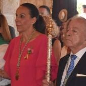 Antonio Baptista junto a la alcaldesa de Ciudad Real durante la Romería de Alarcos