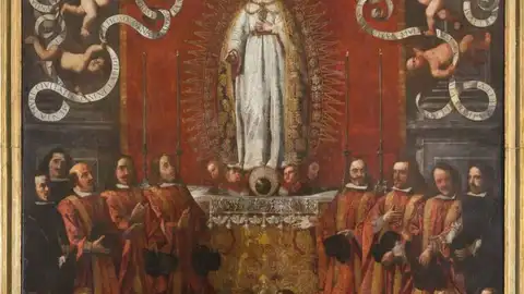 "La Inmaculada Concepción y los Jurados de la Ciudad" de Jerónimo Jacinto de Espinosa restauración