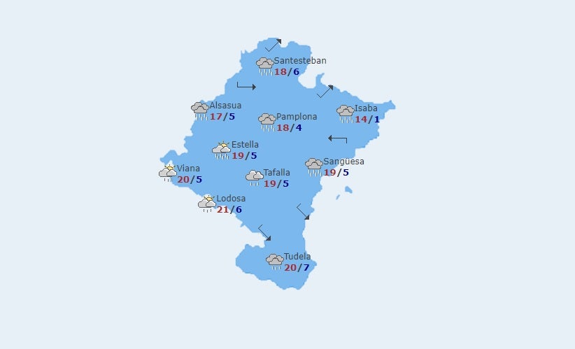 El tiempo en Navarra para este viernes 14 de abril El tiempo en Navarra para este viernes 14 de abril
