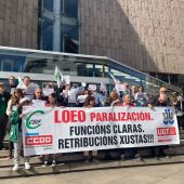 Imagen de la concentración de los funcionarios de justicia en A Coruña. Foto: Pilar Ozores. 