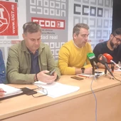 Los sindicatos durante la rueda de prensa en Ciudad Real Los sindicatos durante la rueda de prensa en Ciudad Real