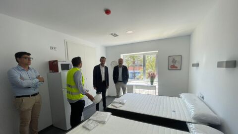 Una de las habitaciones de la futura residencia de estudiantes de la UMH de Elche.