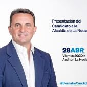 Bernabé Cano presenta su candidatura a la alcaldía de La Nucía.