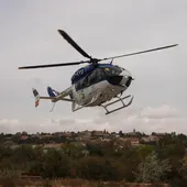 El herido fue trasladado en un helicóptero sanitaria El herido fue trasladado en un helicóptero sanitaria