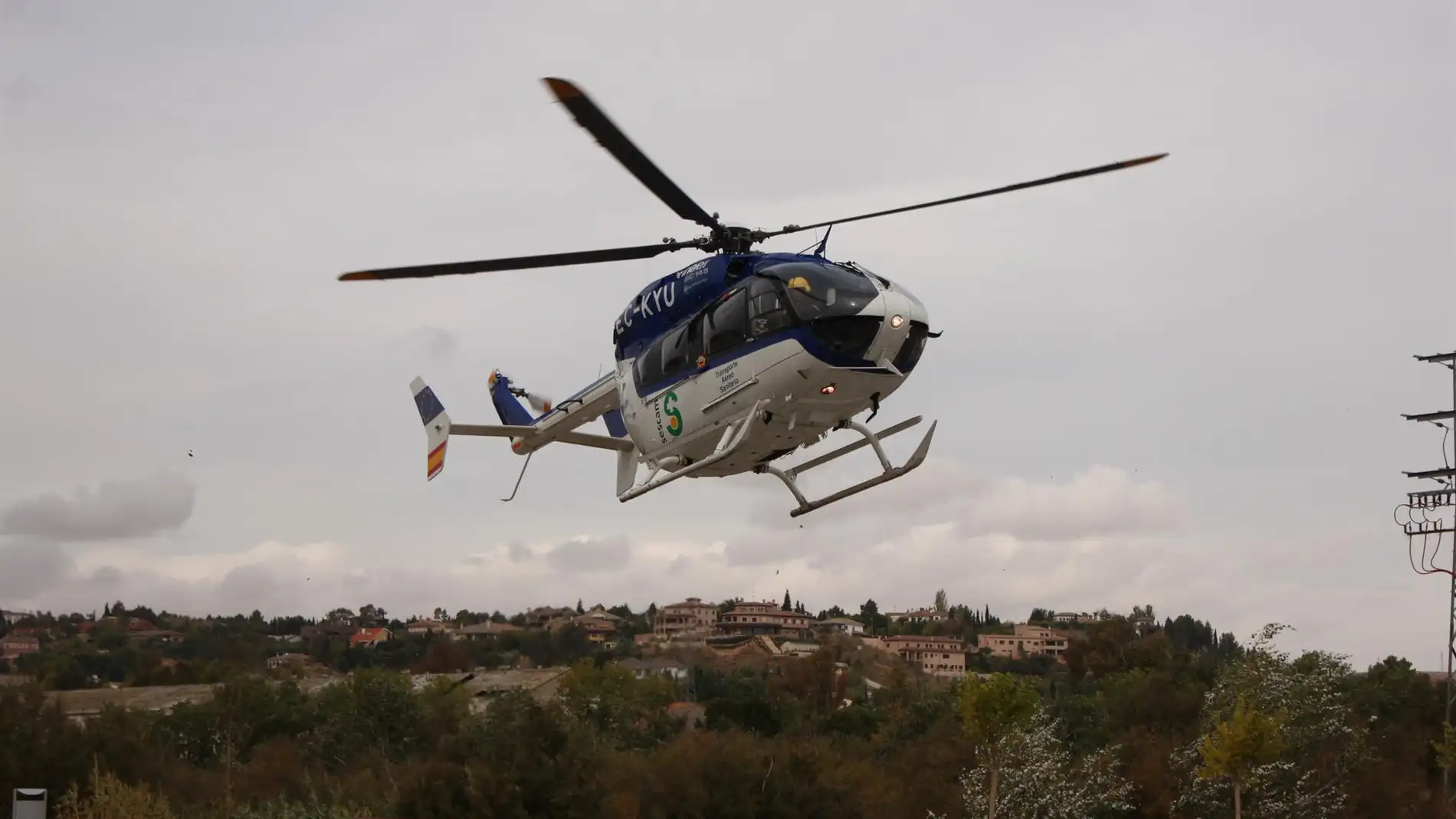 El herido fue trasladado en un helicóptero sanitaria
