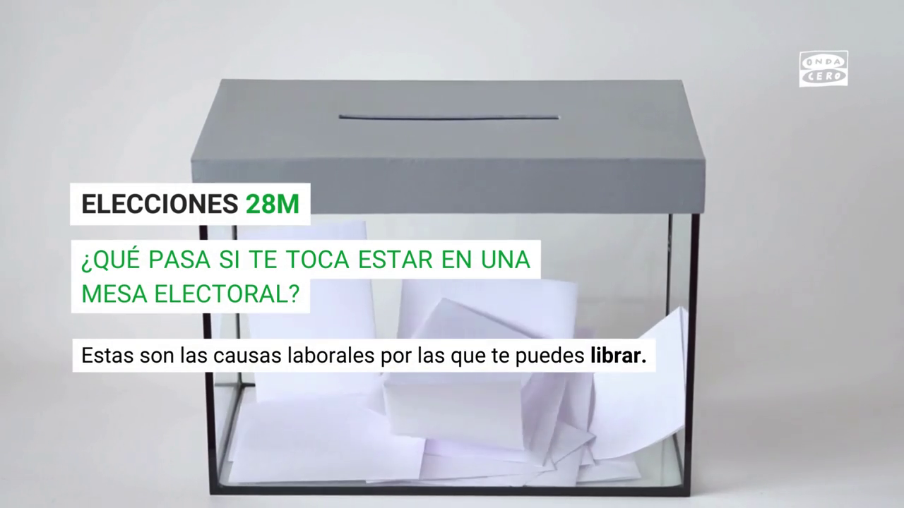 Los permisos laborales que te pueden librar de una mesa electoral en las elecciones del 28 de mayo Los permisos laborales que te pueden librar de una mesa electoral en las elecciones del 28 de mayo