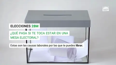 Los permisos laborales que te pueden librar de una mesa electoral en las elecciones del 28 de mayo Los permisos laborales que te pueden librar de una mesa electoral en las elecciones del 28 de mayo