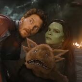 Imagen promocional de 'Guardianes de la Galaxia Vol. 3', con Chris Pratt y Zoe Saldana