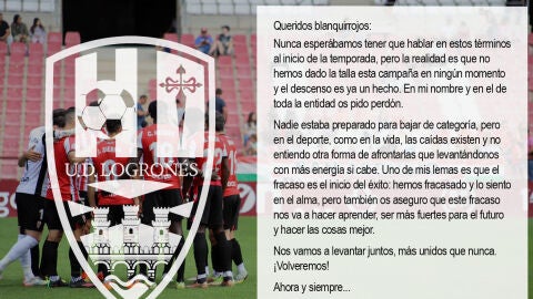 UDL: F&eacute;lix Revuelta pide perd&oacute;n a la afici&oacute;n tras consumarse el descenso matem&aacute;tico a Segunda RFEF