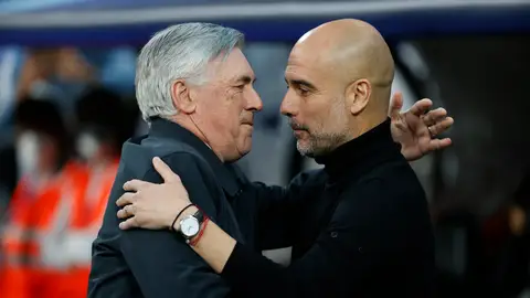 Ancelotti contra Guardiola, duelo de reyes en los banquillos Ancelotti contra Guardiola, duelo de reyes en los banquillos