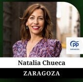 Natalia Chueca, candidata del PP a la alcaldía del Ayuntamiento de Zaragoza