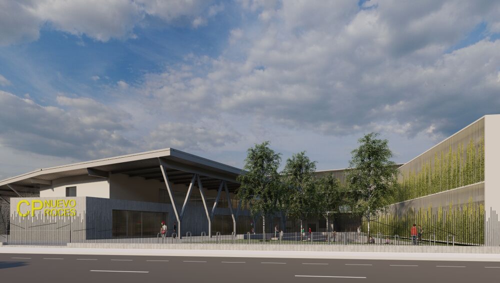 Infografía del nuevo Colegio Público de Nuevo Roces en Gijón