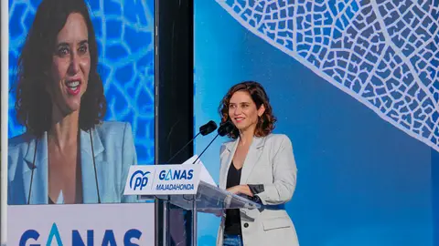 La presidenta de la Comunidad de Madrid, Isabel Díaz Ayuso, durante un acto electoral en Majadahonda La presidenta de la Comunidad de Madrid, Isabel Díaz Ayuso, durante un acto electoral en Majadahonda