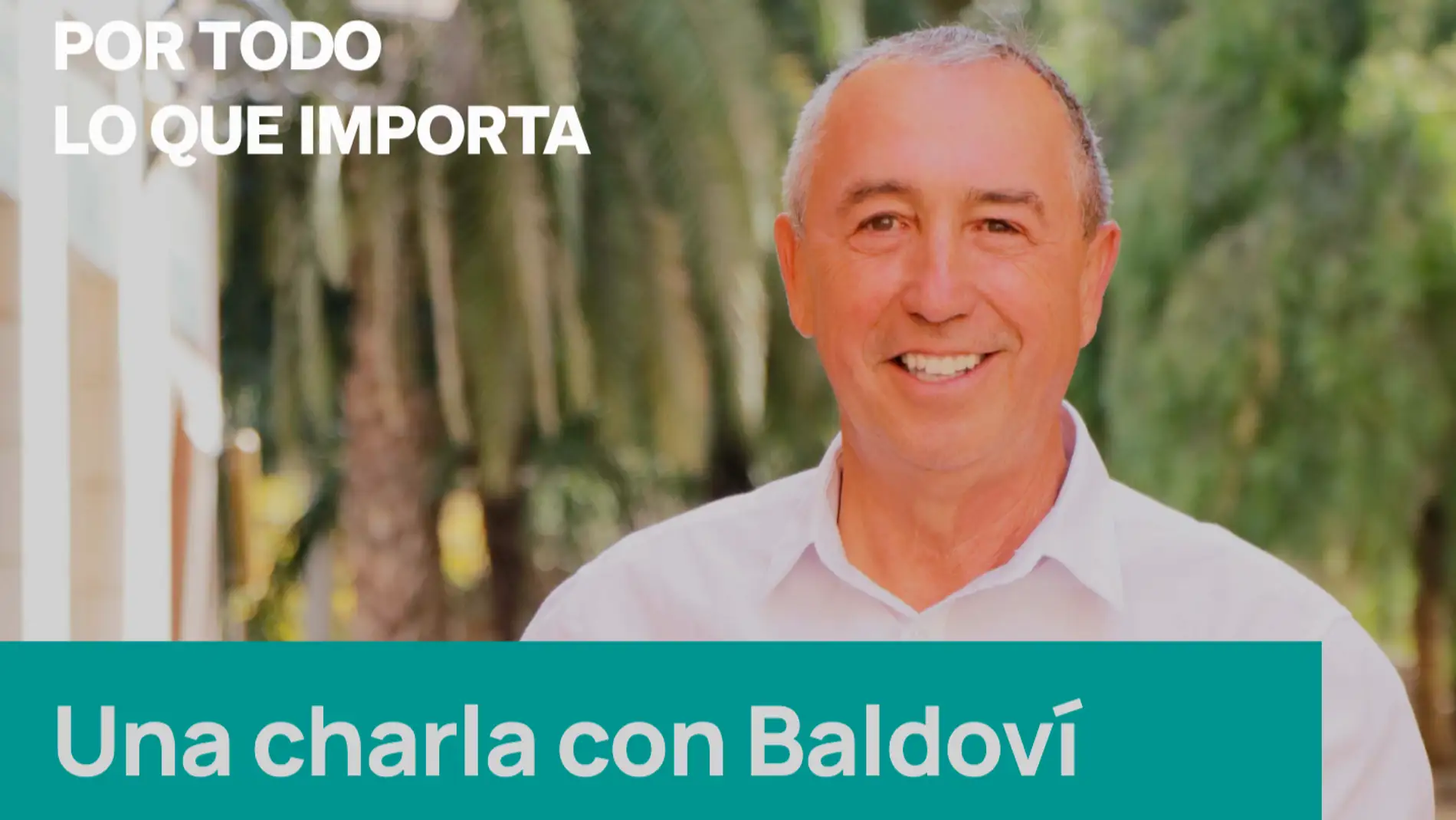 'Una charla con Joan Baldoví' este vienes, a las 11 horas, en la sede de Los Verdes de Torrevieja