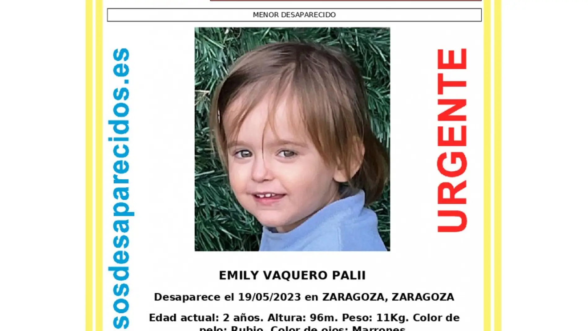 Desaparecida una niña de dos años en Zaragoza
