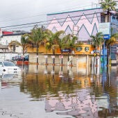 Fotografía de una inundación provocada por la llegada de un frente frío en México. Archivo