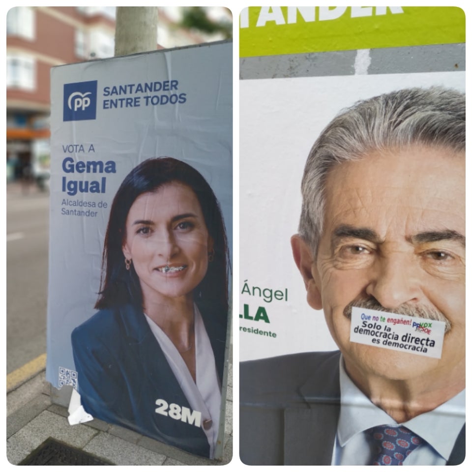 Carteles electorales y vandalismo Carteles electorales y vandalismo